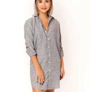 Emily Phillips Girlfriend Dress in Blue Chambray 5